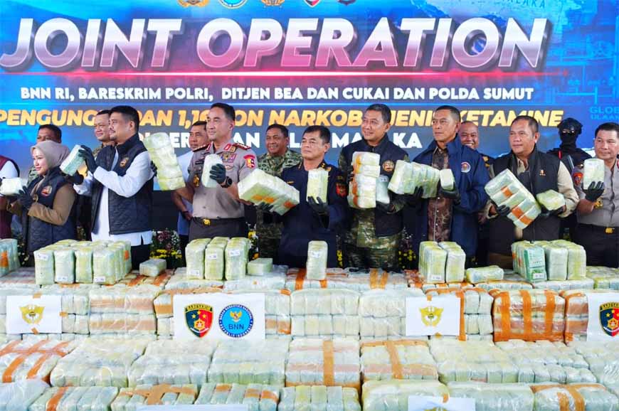 Pangdam I/BB Mayjen TNI Hendy Antariksa Hadiri Pengungkapan 1.160 Paket Ketamine di Kapal Tanker Global 168