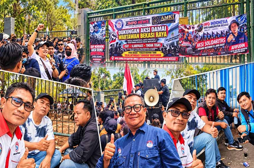 Ratusan Wartawan Gelar Aksi di Pemkab Bekasi, IWOI Kecewa Dilarang Masuk Pertemuan dan Siapkan Aksi Lanjutan